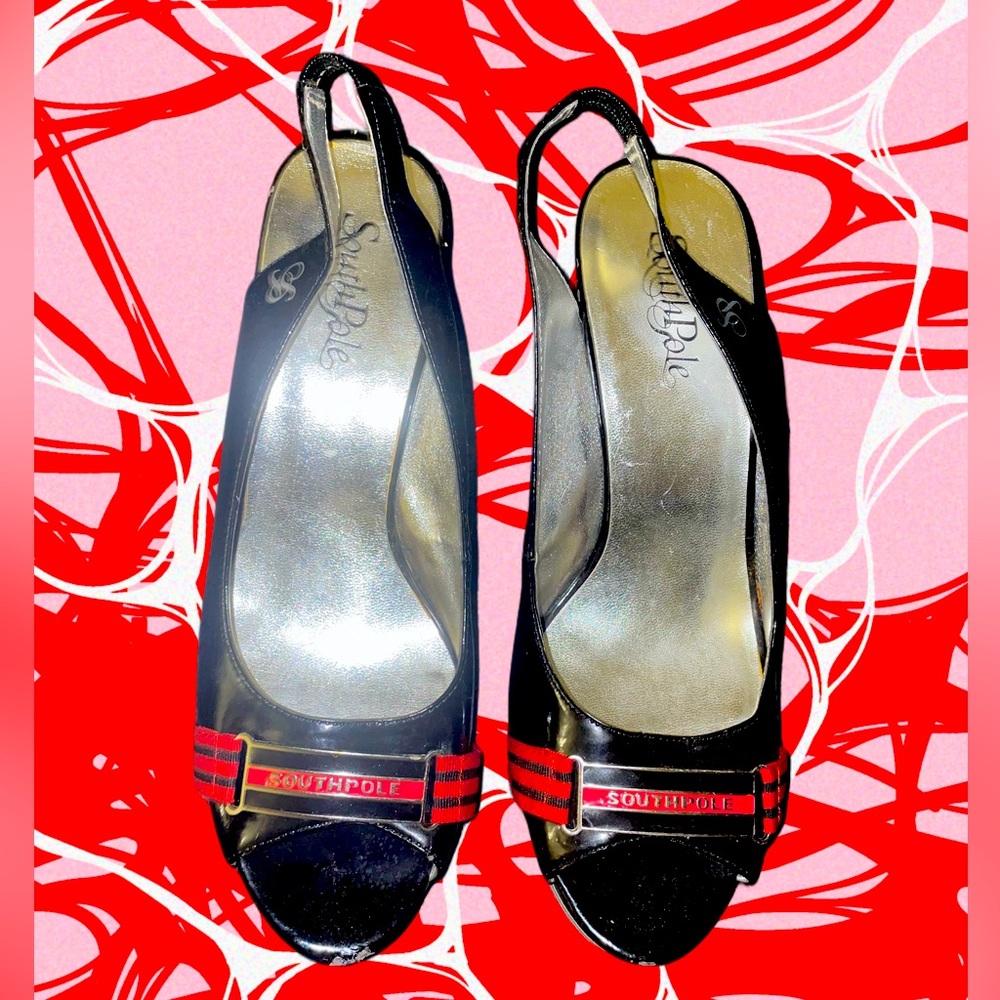 Vintage Southpole Slingback Peeptoe Pumps